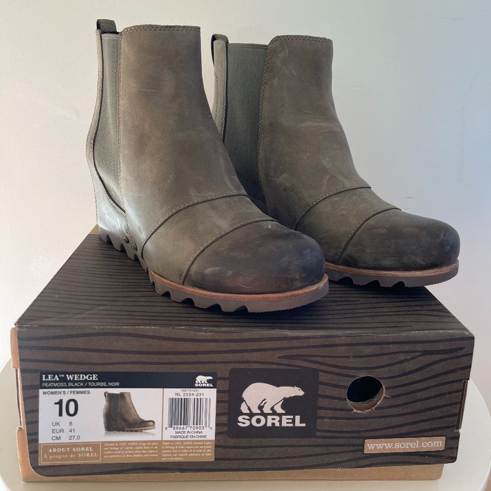 SOREL Lea Wedge, Peatmoss Women's 10